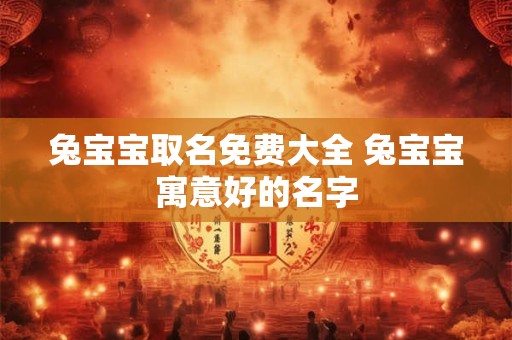 兔宝宝取名免费大全 兔宝宝寓意好的名字 兔宝宝取名免费大全 兔宝宝寓意好的名字