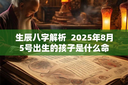 生辰八字解析  2025年8月5号出生的孩子是什么命