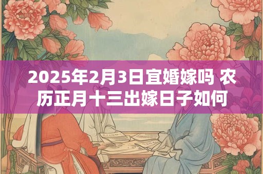 2025年2月3日宜婚嫁吗 农历正月十三出嫁日子如何