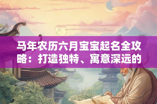 马年农历六月宝宝起名全攻略:打造独特、寓意深远的小名 马年农历六月宝宝起名全攻略:打造独特、寓意深远的小名