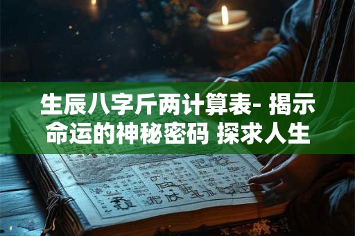 生辰八字斤两计算表- 揭示命运的神秘密码 探求人生运势！