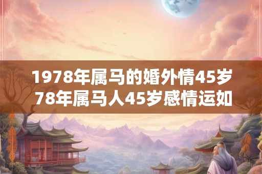 1978年属马的婚外情45岁 78年属马人45岁感情运如何