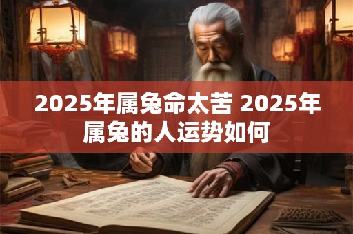2025年属兔命太苦 2025年属兔的人运势如何