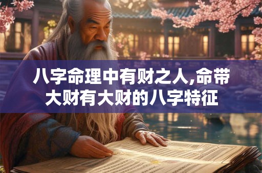 八字命理中有财之人,命带大财有大财的八字特征