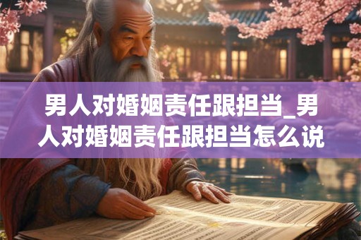 男人对婚姻责任跟担当_男人对婚姻责任跟担当怎么说