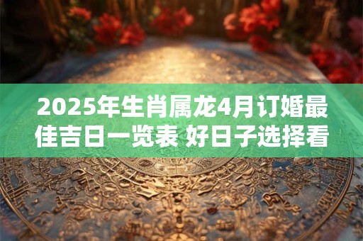 2025年生肖属龙4月订婚最佳吉日一览表 好日子选择看八字