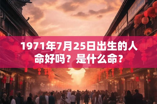 1971年7月25日出生的人命好吗？是什么命？