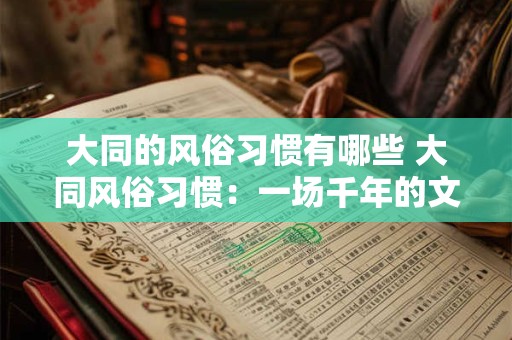 大同的风俗习惯有哪些 大同风俗习惯:一场千年的文化之旅 大同的风俗习惯有哪些 大同风俗习惯:一场千年的文化之旅