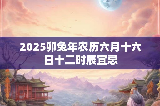 2025卯兔年农历六月十六日十二时辰宜忌