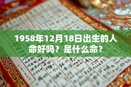 1958年12月18日出生的人命好吗？是什么命？