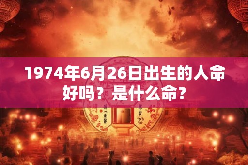 1974年6月26日出生的人命好吗？是什么命？