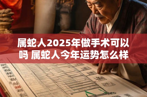 属蛇人2026年做手术可以吗 属蛇人今年运势怎么样