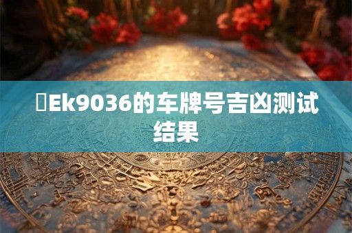 粵Ek9036的车牌号吉凶测试结果