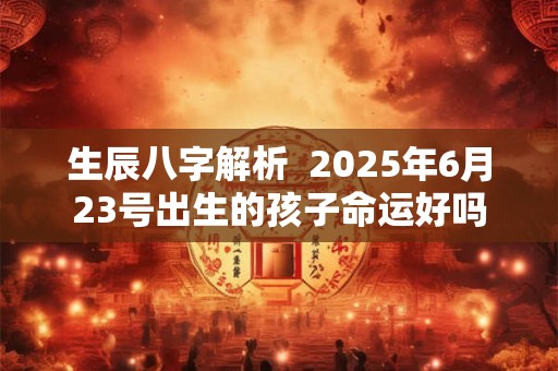 生辰八字解析  2025年6月23号出生的孩子命运好吗