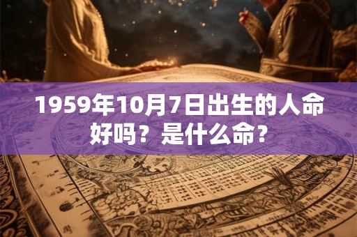 详细阅读:1959年10月7日出生的人命好吗?是什么命? 1959年10月7日出生的人命好吗?是什么命?