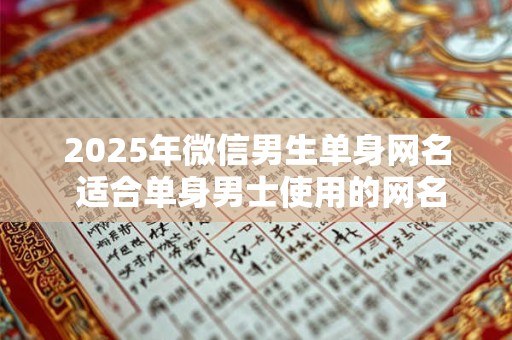 2025年微信男生单身网名 适合单身男士使用的网名
