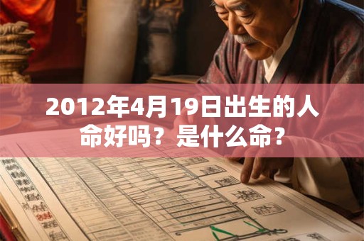 2012年4月19日出生的人命好吗？是什么命？