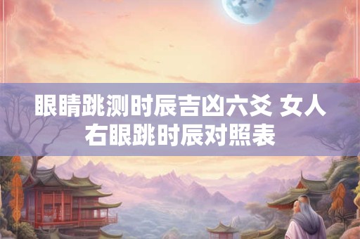 眼睛跳测时辰吉凶六爻 女人右眼跳时辰对照表