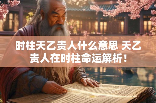 时柱天乙贵人什么意思 天乙贵人在时柱命运解析！