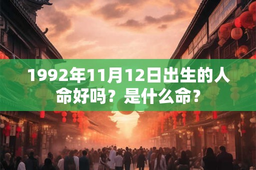 1992年11月12日出生的人命好吗？是什么命？