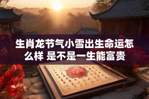 生肖龙节气小雪出生命运怎么样 是不是一生能富贵