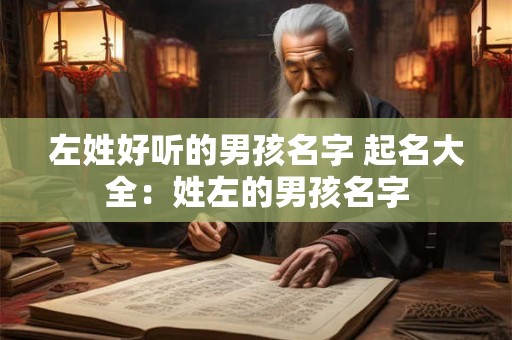 左姓好听的男孩名字 起名大全：姓左的男孩名字