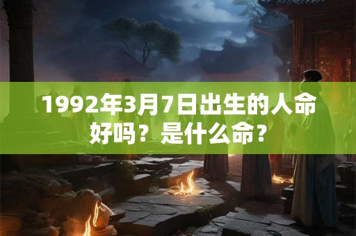 1992年3月7日出生的人命好吗？是什么命？