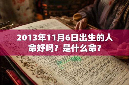 2013年11月6日出生的人命好吗？是什么命？
