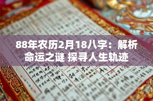 88年农历2月18八字:解析命运之谜 探寻人生轨迹 88年农历2月18八字:解析命运之谜 探寻人生轨迹