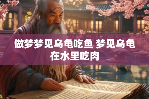 做梦梦见乌龟吃鱼 梦见乌龟在水里吃肉
