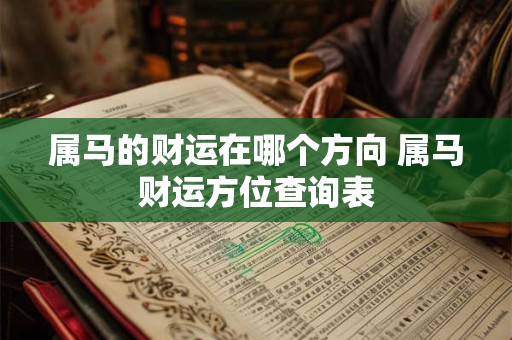 属马的财运在哪个方向 属马财运方位查询表