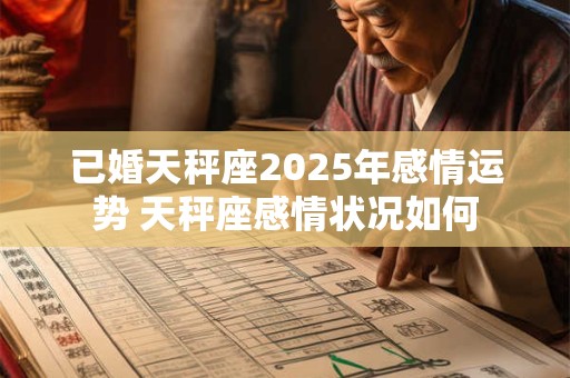 已婚天秤座2025年感情运势 天秤座感情状况如何
