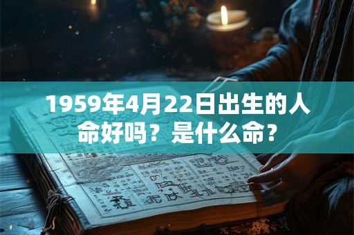 1959年4月22日出生的人命好吗？是什么命？