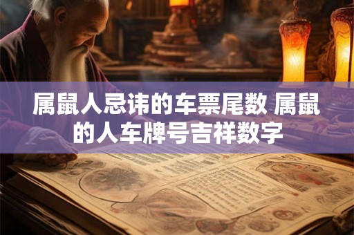 属鼠人忌讳的车票尾数 属鼠的人车牌号吉祥数字
