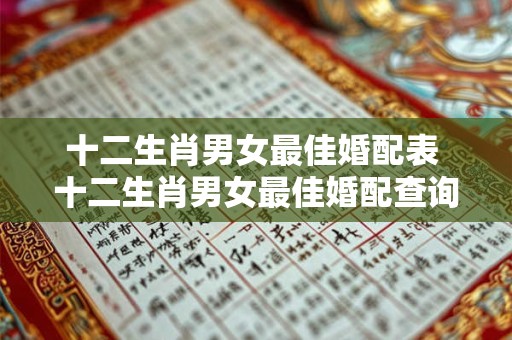 十二生肖男女最佳婚配表 十二生肖男女最佳婚配查询