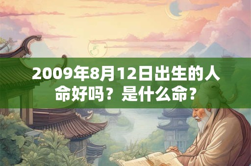 2009年8月12日出生的人命好吗？是什么命？
