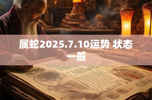 属蛇2025.7.10运势 状态一般