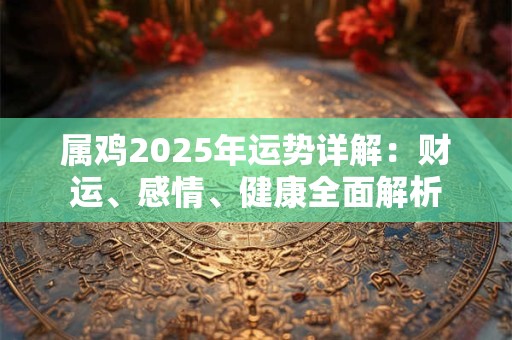 属鸡2025年运势详解:财运、感情、健康全面解析 属鸡2025年运势详解:财运、感情、健康全面解析