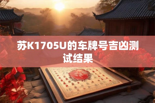 苏K1705U的车牌号吉凶测试结果