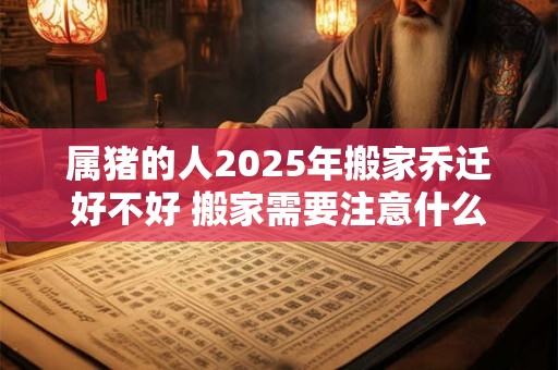 属猪的人2025年搬家乔迁好不好 搬家需要注意什么