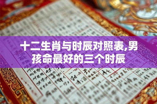 十二生肖与时辰对照表,男孩命最好的三个时辰
