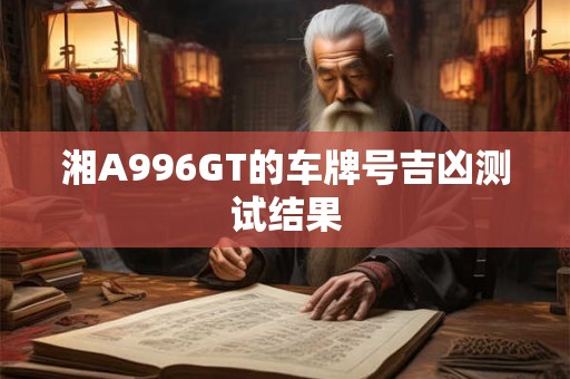 湘A996GT的车牌号吉凶测试结果