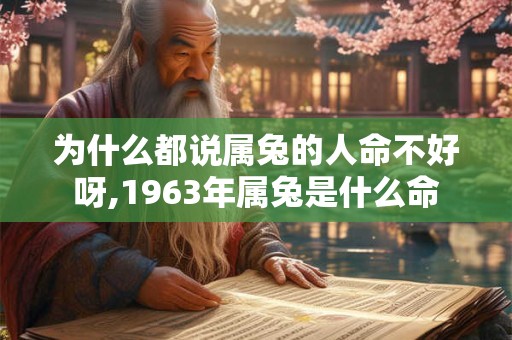 为什么都说属兔的人命不好呀,1963年属兔是什么命