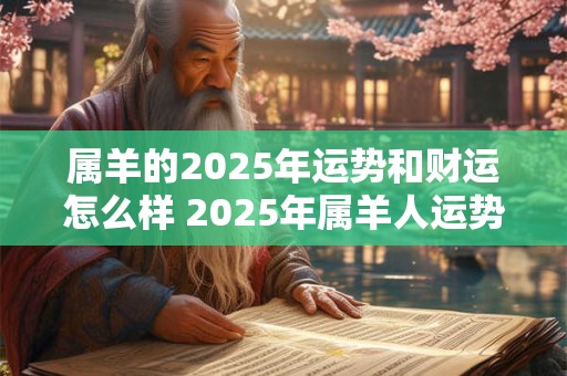 属羊的2025年运势和财运怎么样 2025年属羊人运势解析