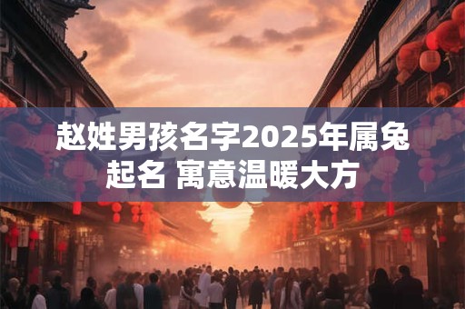 赵姓男孩名字2025年属兔起名 寓意温暖大方