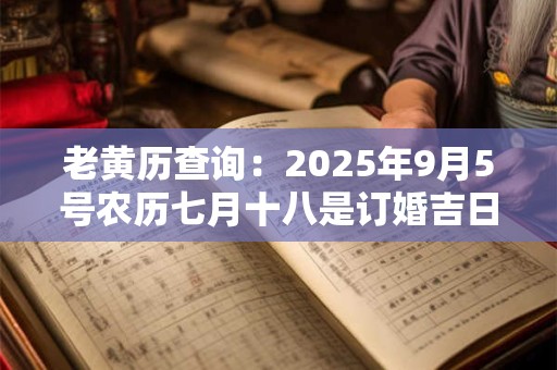 老黄历查询：2025年9月5号农历七月十八是订婚吉日吗