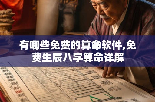 有哪些免费的算命软件,免费生辰八字算命详解