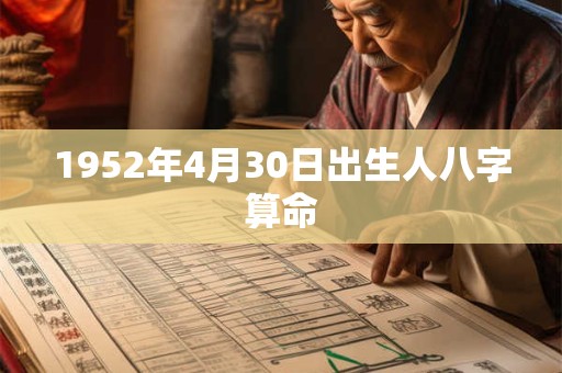 1952年4月30日出生人八字算命