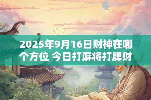 2025年9月16日财神在哪个方位 今日打麻将打牌财运方位！