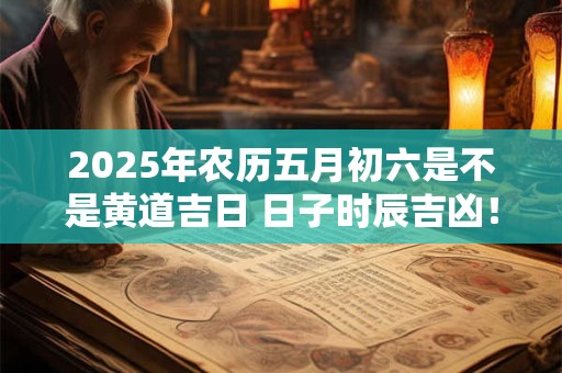 2025年农历五月初六是不是黄道吉日 日子时辰吉凶！